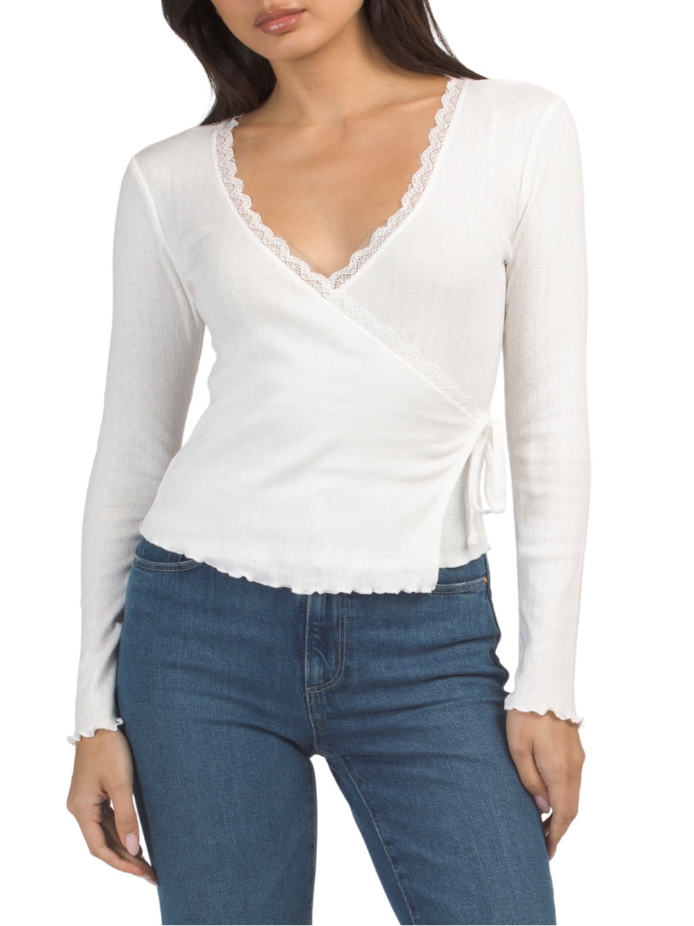 MADDEN GIRL Ballet Tie Side Wrap Top